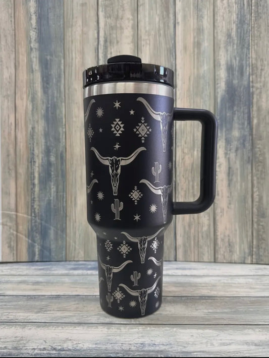 The Longhorn Tumbler Black